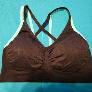 AK Black/Aqua Padded Sports Bra **Size XL**
